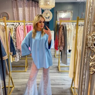 Blue lace trousers