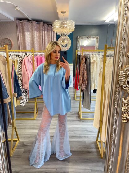 Blue lace trousers