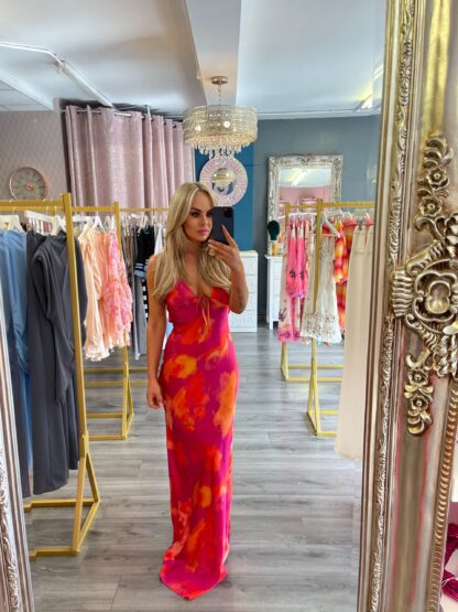 satin floor length maxi