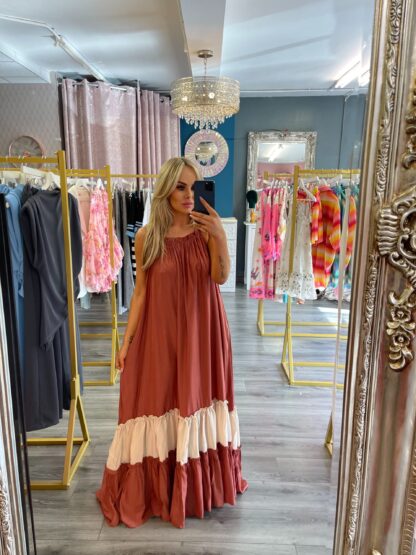 bronze maxi dress