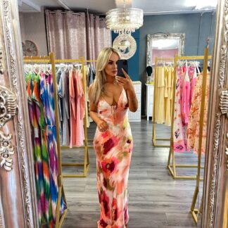Satin waterfall dress