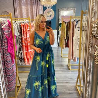 Teal neon maxi dress