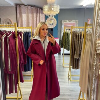 Burgundy Hoodie Coat