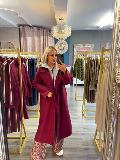 Burgundy Hoodie Coat