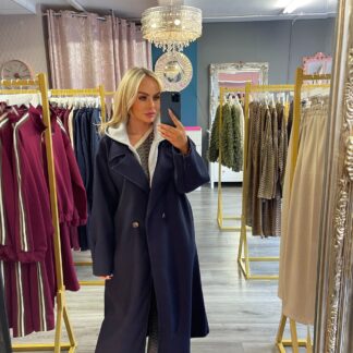 Navy Hooded coat