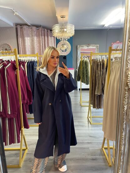 Navy Hooded coat