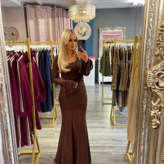 brown full length Dress