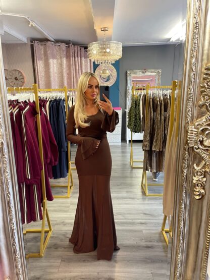 brown full length Dress