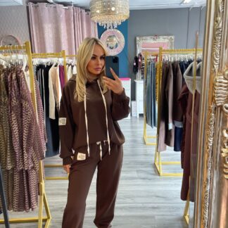 brown hooded lounge set