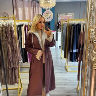Burgundy trench coat