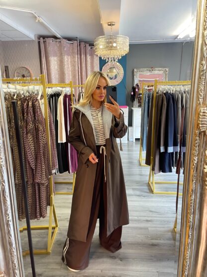 Brown trench coat
