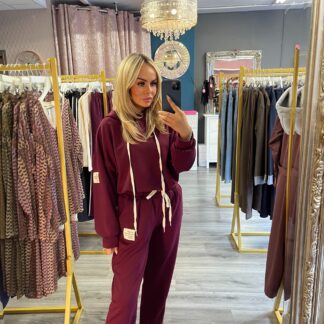 Burgandy Hooded Lounge set