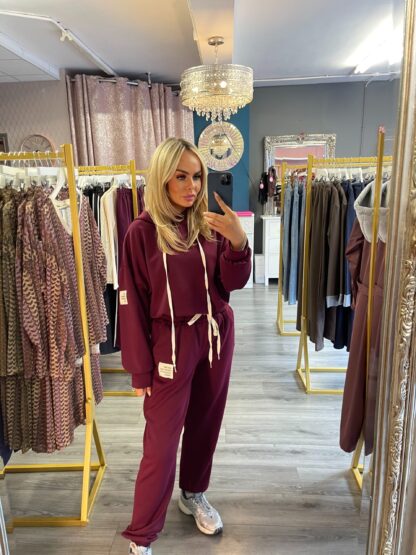 Burgandy Hooded Lounge set