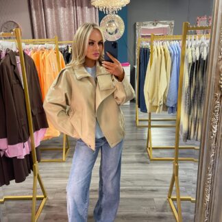Beige PU Jacket