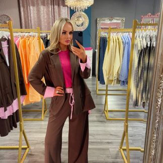 Brown Soft Jersey Blazer Twin Set