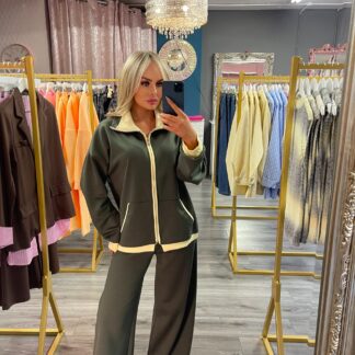 Kharki / Lemon Contrast Lounge Set