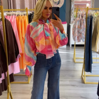 Dye Pinks Ruffle blouse