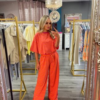 Orange Stripped trouser set