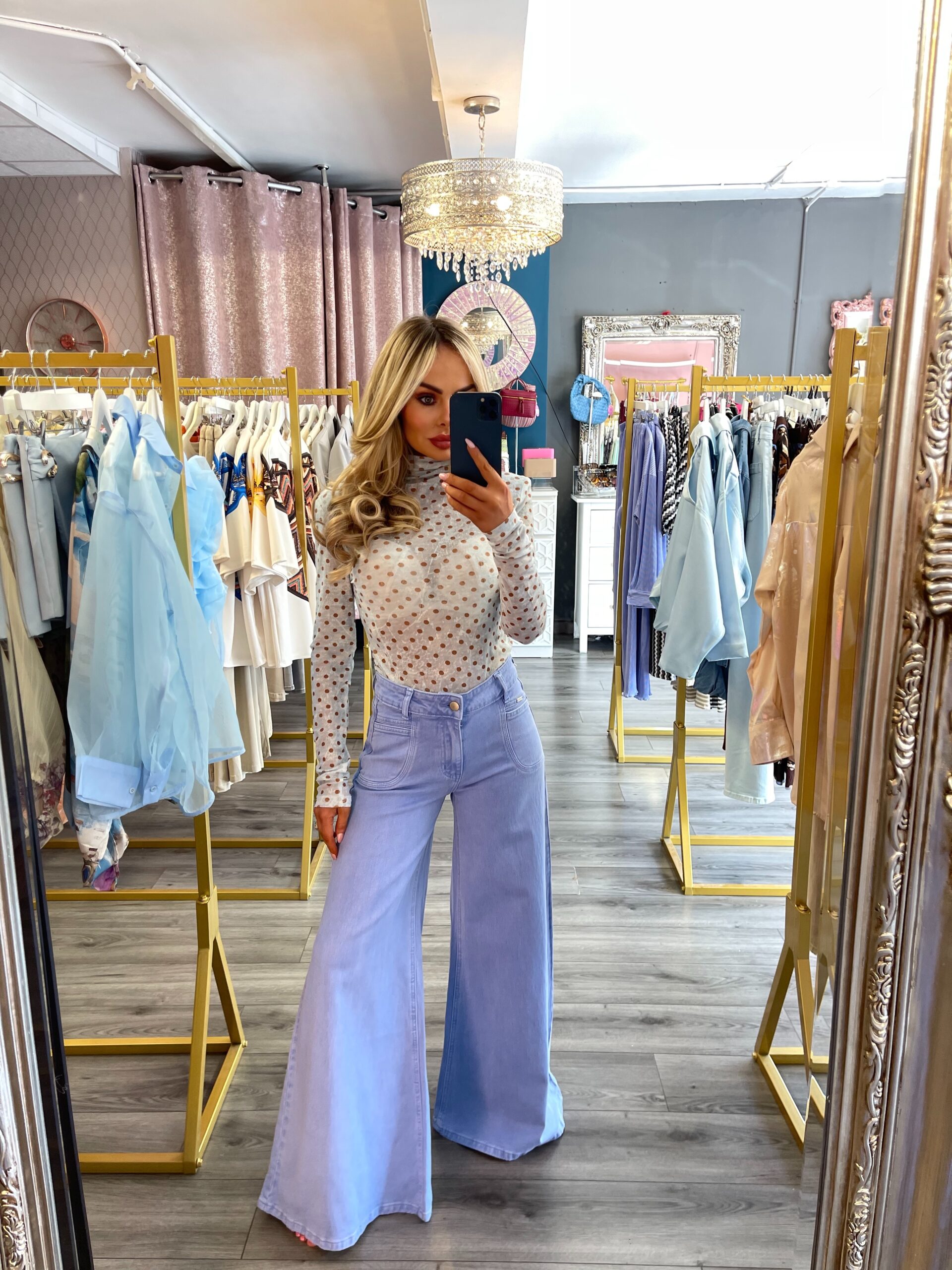 Blue Flared Leg Jeans
