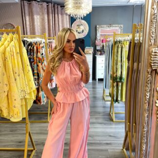 Pink cheesecloth Twin set