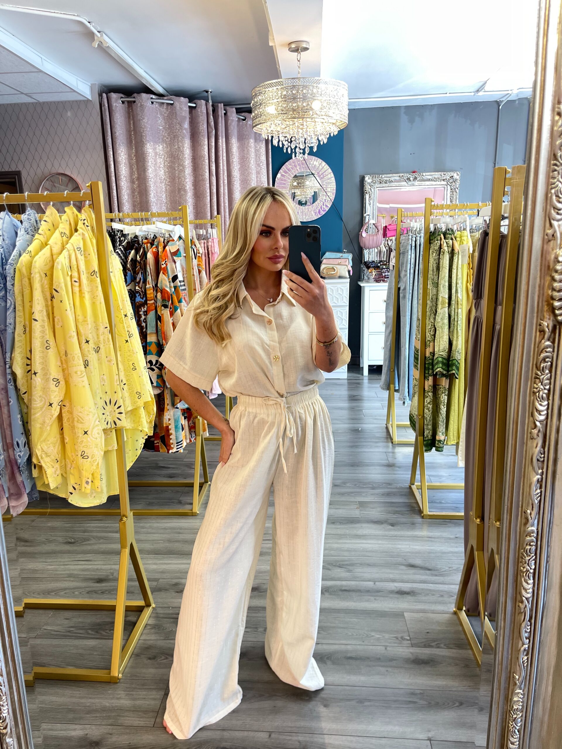 Cream Twin Trouser Set