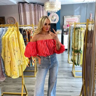 Rasberry Baloon sleeve Top