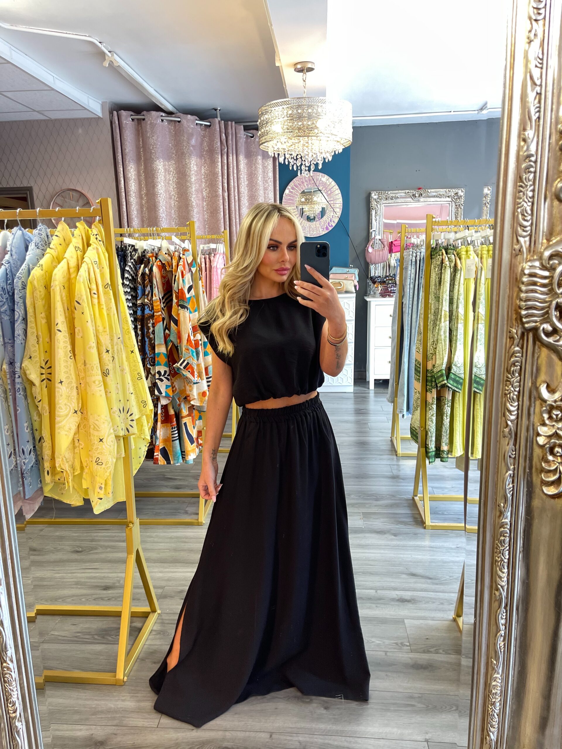 Black Skirt Set