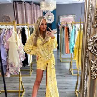 Yellow bandana shirt dress