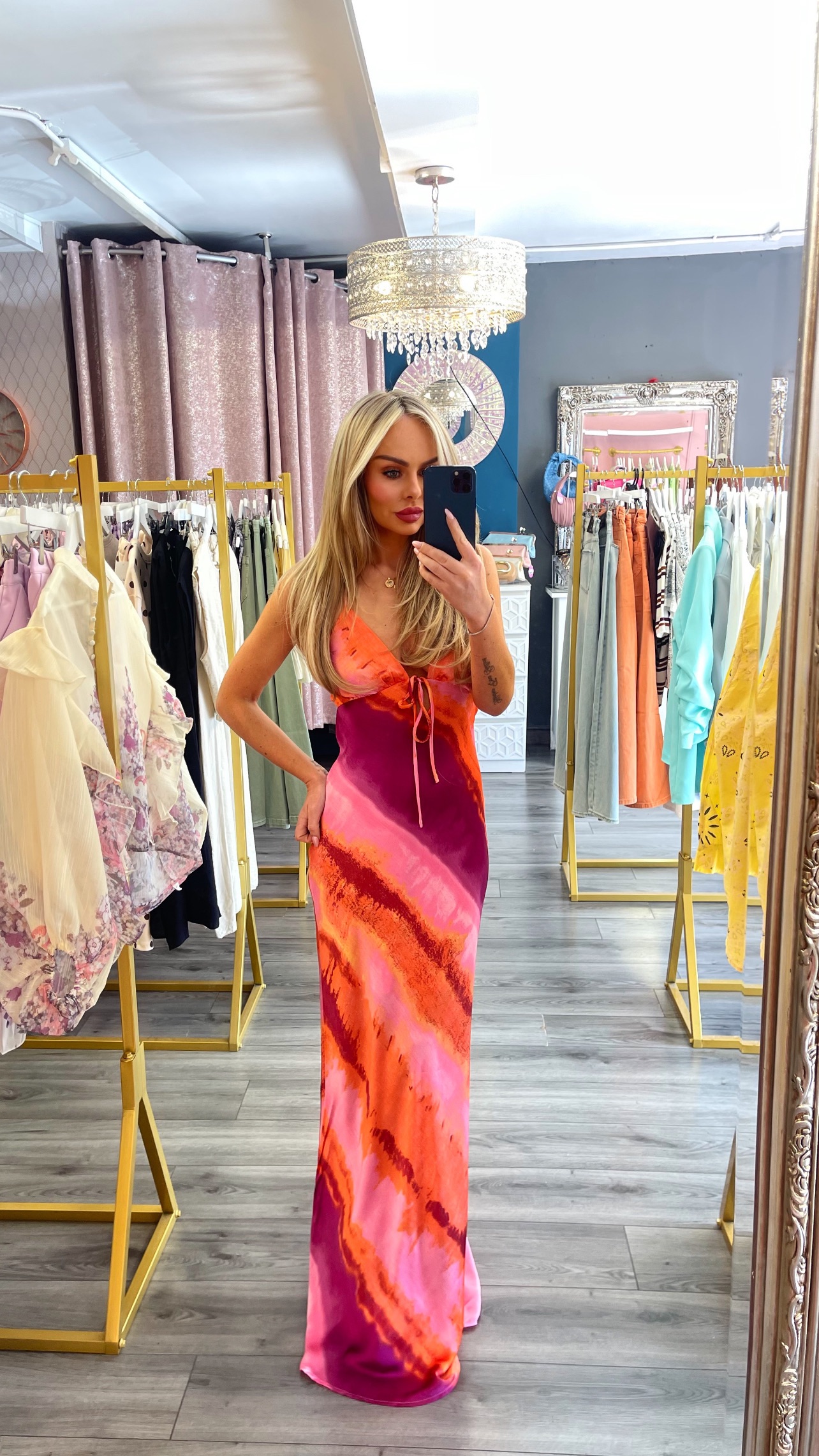 Satin Floor length dress