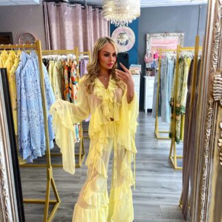 Lemon Ruffle Trouser set