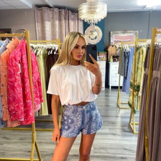 Blue Bandana Denim shorts