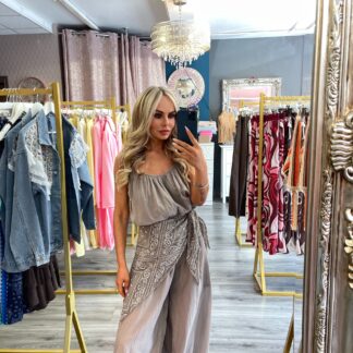 Beige bandana jumpsuit