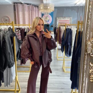 Burgandy PU jacket