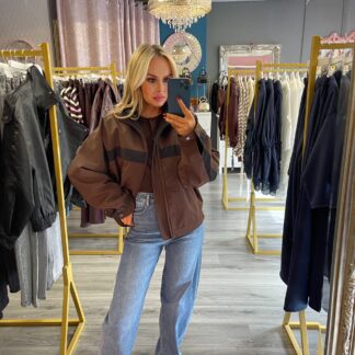 Brown Viral windbreaker jacket