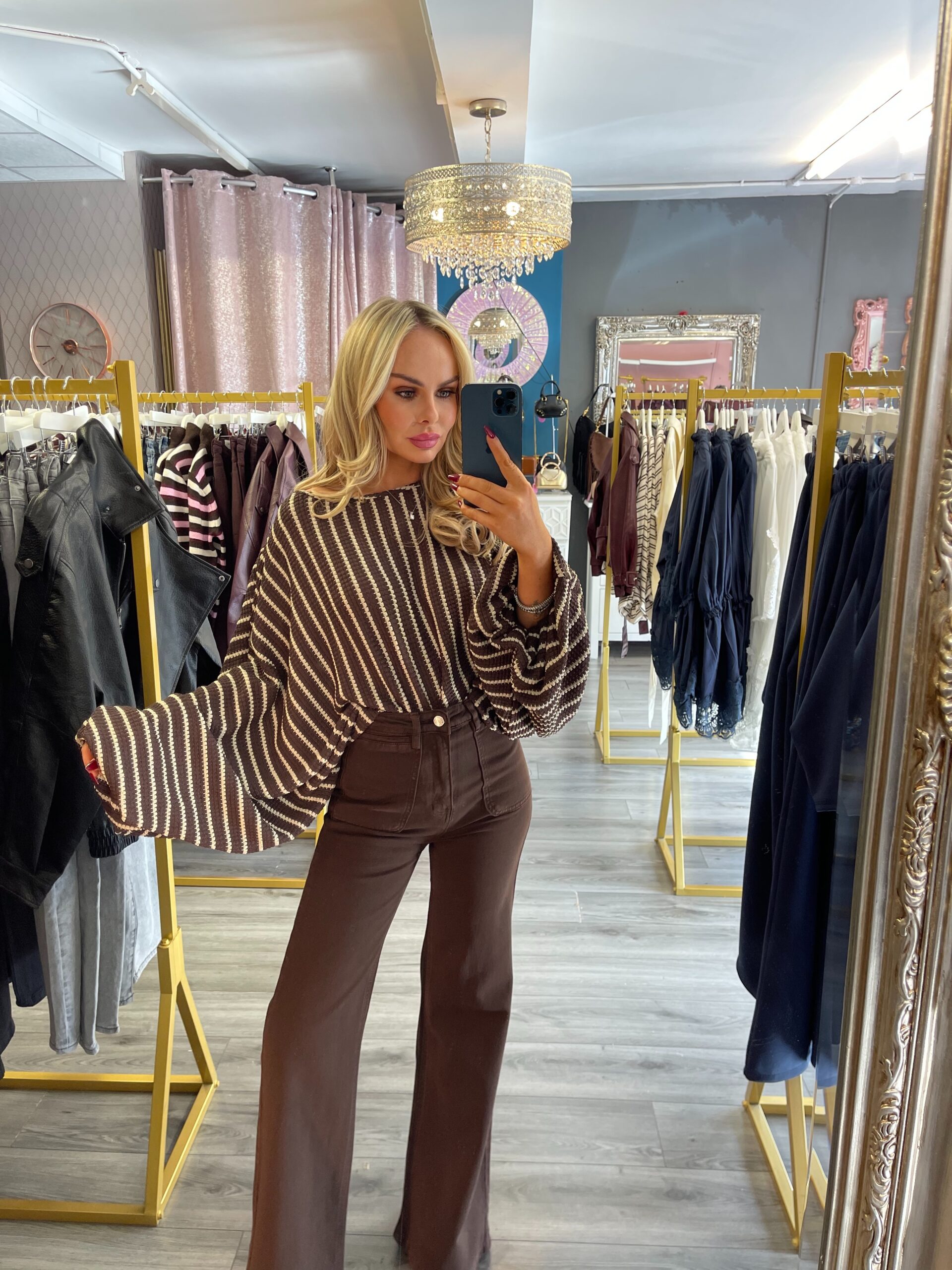 Brown Batwing Knitt