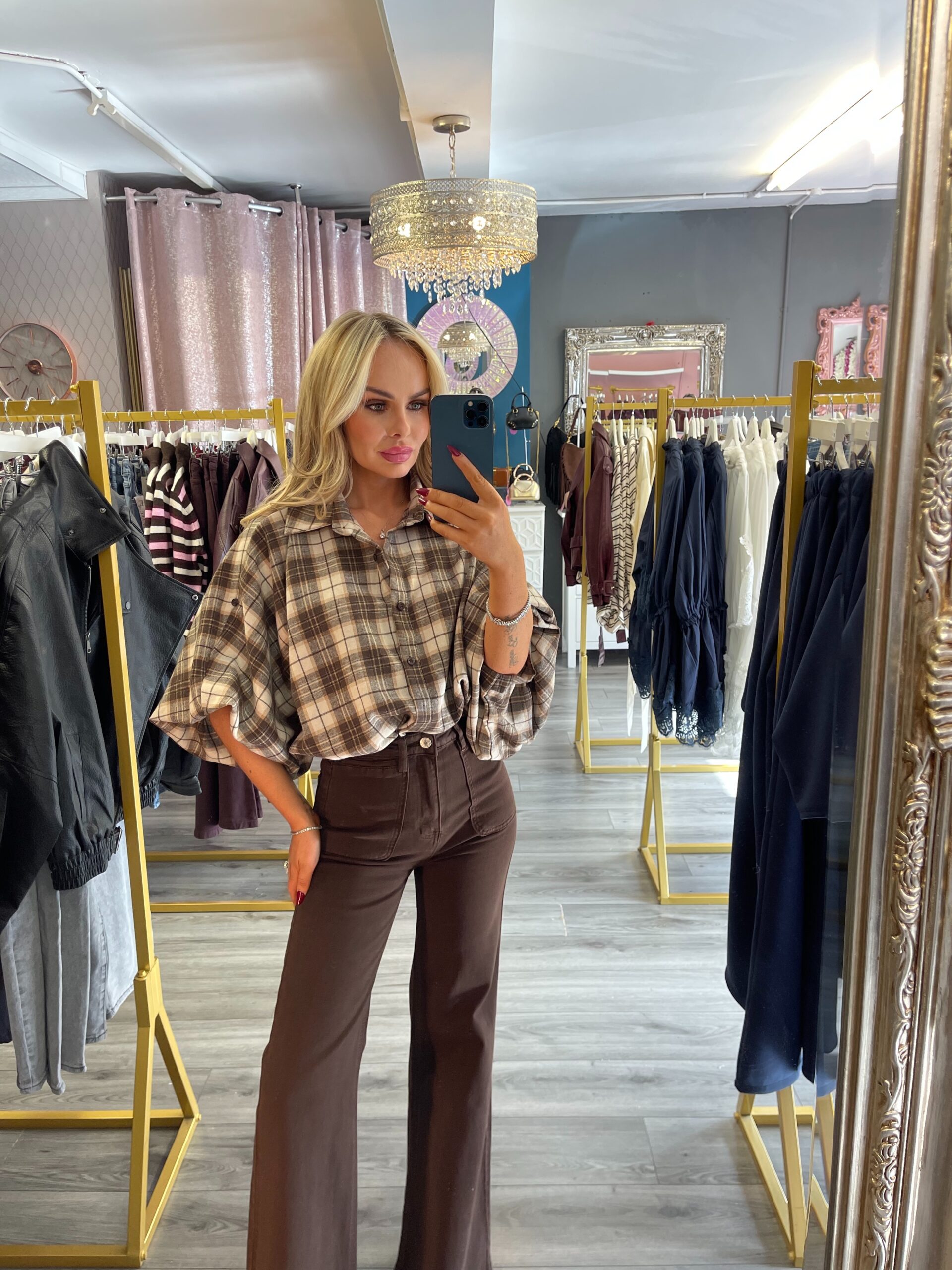 Brown Flared Jeans