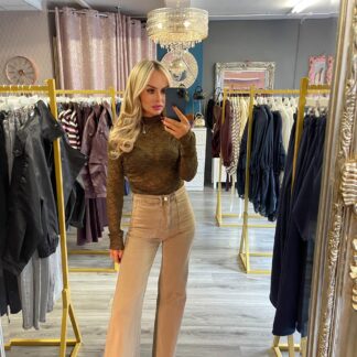 Beige Flared Jeans