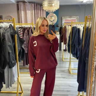 Burgandy Knitt Lounge set