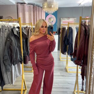 Burgandy Soft Feel Lounge Set