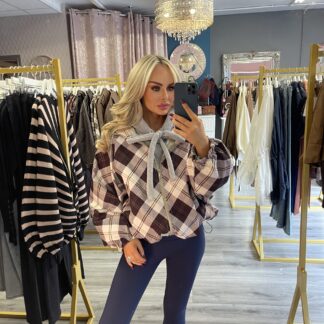 Checked Jacket Plum