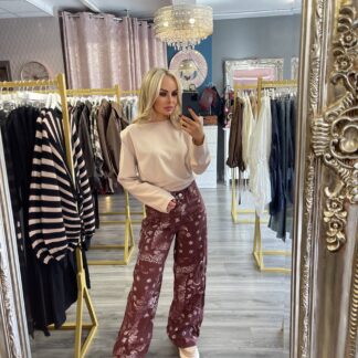 Maroon Bandana Print Jeans