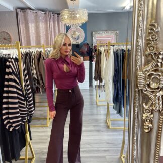 Fuchsia shoulder pad top
